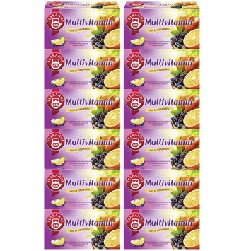 Teekanne Multivitamin mit 10 Vitaminen erlesene Früchten 60g 12er Pack