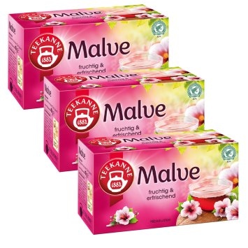 Teekanne Spritzige Malve Hibiskusblütentee Kräutertee 40g 3er Pack