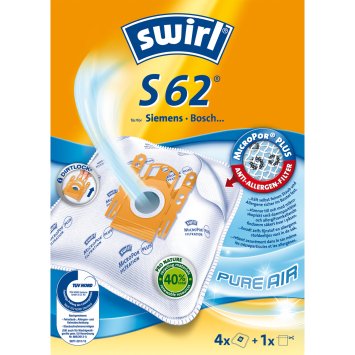 Swirl Staubfilterbeutel MicroPor S62 Air-Space 4 Stück pro Pack