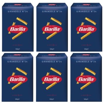Barilla Girandole Nr 34 Hartweizen gedrehte Nudeln 500g 6er Pack