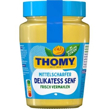 Thomy Delikatess Senf mittelscharf der Klassiker im Glas 250ml