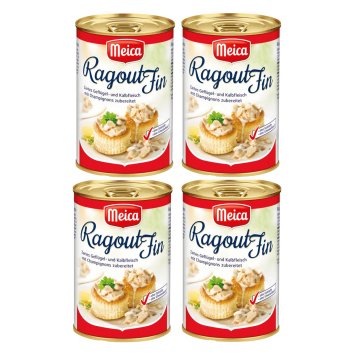 Meica Ragout Fin zartes Geflügel und Kalbfleisch 400g 4er Pack