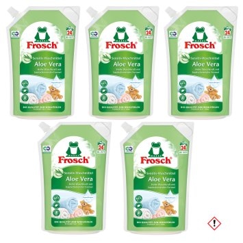 Frosch Aloe Vera Waschmittel vegan Wiederverschließbar 24 WL 5er Pack