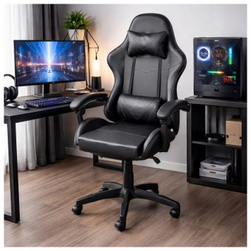 Gaming Stuhl Kunstleder Schwarz