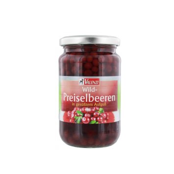 Valenzi Wild Preiselbeeren stark gezuckert im Glas 540g 12er Pack