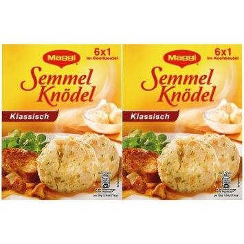 Maggi Semmelknödel die Klassischen 6 Stück im Kochbeutel 200g 2er Pack