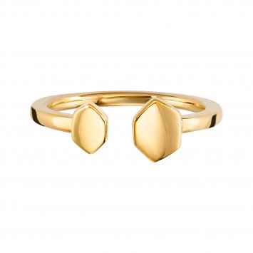 Ring 925/- Sterling Silber vergoldet Sechseck Hexagon Wabe