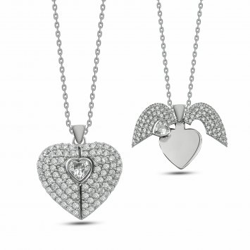Halskette 925 Sterling Silber Herz-Kette