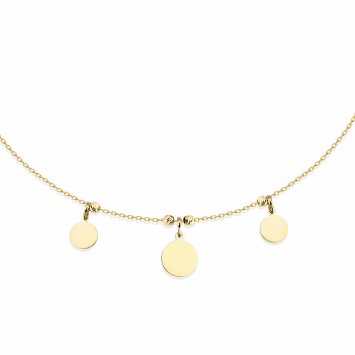 Halskette 925 Sterling Silber vergoldet runde Plättchenkette