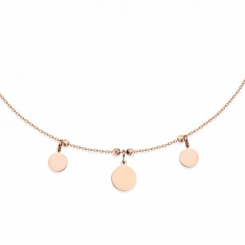 Anhänger mit Kette 925/- Sterling Silber rosévergoldet runde Plättchenkette