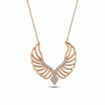 Anhänger mit Kette 925/- Sterling Silber rosévergoldet Modern Design Silberkette