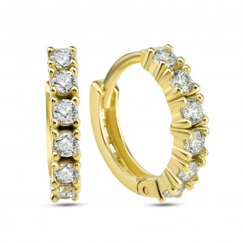 Creolen 925/- Sterling Silber vergoldet Halbkranz