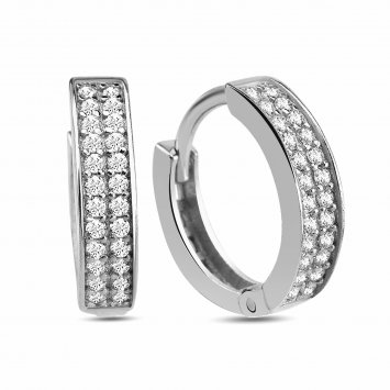 Creolen 925/- Sterling Silber Pave