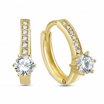 Creolen Creolen Solitär 925/- Sterling Silber