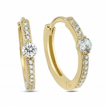 Creolen Creolen Solitär 925/- Sterling Silber