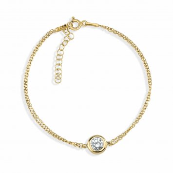 Armband 925/- Sterling Silber vergoldet Solitär