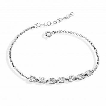 Armband 925/- Sterling Silber Tennisarmband viereckig