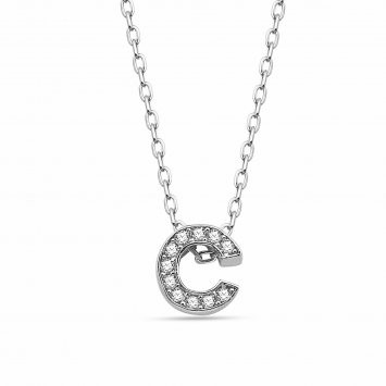 Anhänger mit Kette Buchstabe C 925/- Sterling Silber