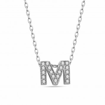 Anhänger mit Kette Buchstabe M 925/- Sterling Silber