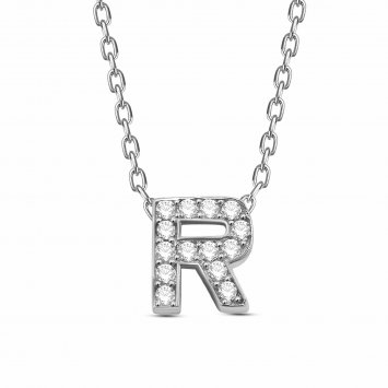 Anhänger mit Kette Buchstabe R 925/- Sterling Silber
