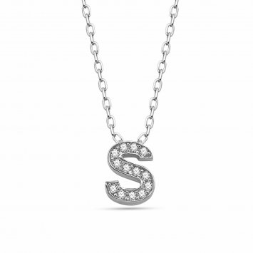 Anhänger mit Kette Buchstabe S 925/- Sterling Silber