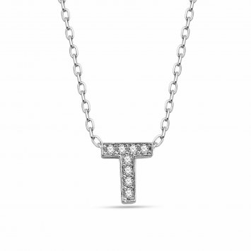 Anhänger mit Kette Buchstabe T 925/- Sterling Silber
