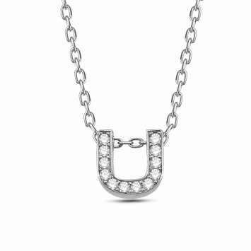 Anhänger mit Kette Buchstabe U 925/- Sterling Silber