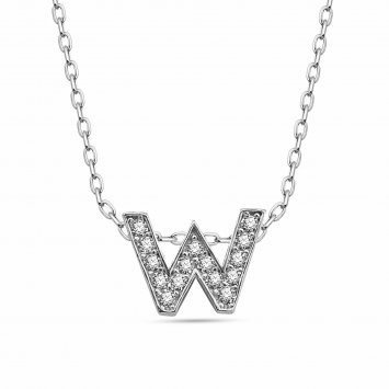 Anhänger mit Kette Buchstabe W 925/- Sterling Silber