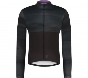 VERTEX Long Sleeves Jersey Printed, Black/ Gray Line