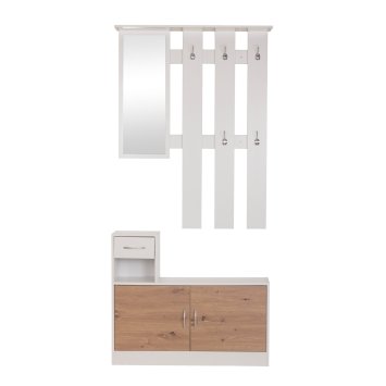 Garderoben-Set Dana mit Schuhschrank Weiß