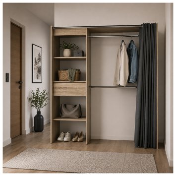 Offene Garderobe mit Vorhang Sonoma