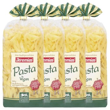 Jeremias Bandnudeln 8mm Pasta aus Hartweizengriess 500g 4er Pack