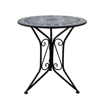 Gartentisch Metall Schwarz Schieferoptik