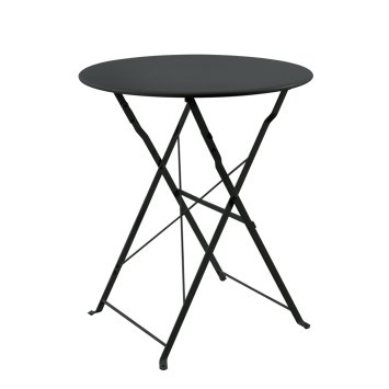 Gartentisch Basil Metall rund klappbar Schwarz