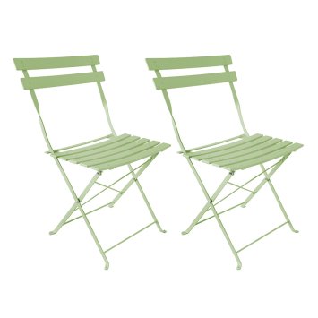 Gartenstuhl 2er-Set Basil Metall Grün