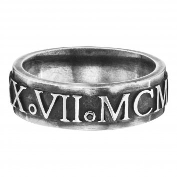 Ring 925/- Sterling Silber matt-oxidiert mit Spinell