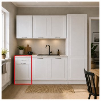 Küchenunterschrank Jenna Country Weiß 40 cm