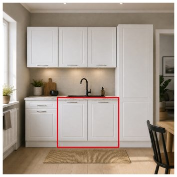 Spülenunterschrank Jenna Country Weiß 80 cm