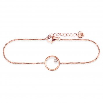 Armband 925 Sterling Silber rosé vergoldet Zirkonia Kreis