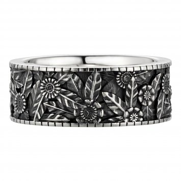 Ring 925/- Sterling Silber oxidiert-poliert