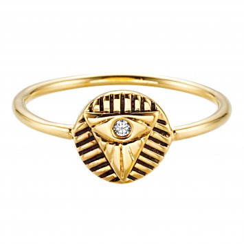 Ring 925 Sterling Silber vergoldet Zirkonia