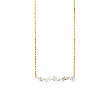 Collier 925/- Sterling Silber vergoldet Weißtopas
