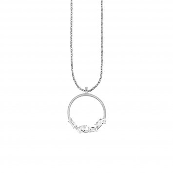 Halskette 925/- Sterling Silber rhodiniert Weißtopas