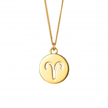 Halskette Widder Sternzeichen 925/- Sterling Silber vergoldet
