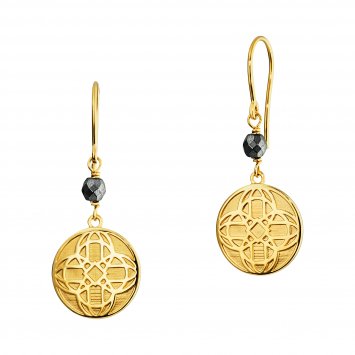 Ohrring Silber 925 vergoldet echtem Hämatit