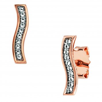 Ohrringe 925 Sterling Silber rotvergoldet Topas weiß