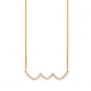 Collier 925/- Sterling Silber vergoldet Topas Wellen