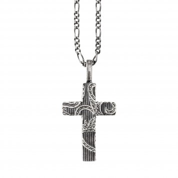 Anhänger mit Kette 925/- Sterling Silber oxidiert Kreuz