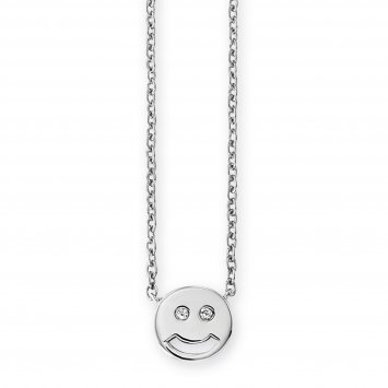 Collier 925/- Sterling Silber rhodiniert Zirkonia Smile