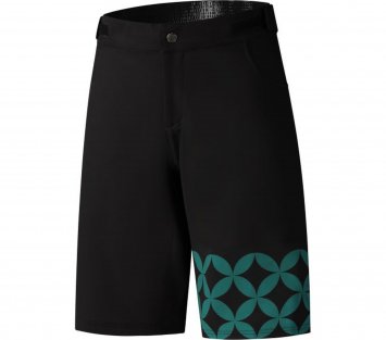 W's SAYAMA PRINTED SHORTS, Black/Green